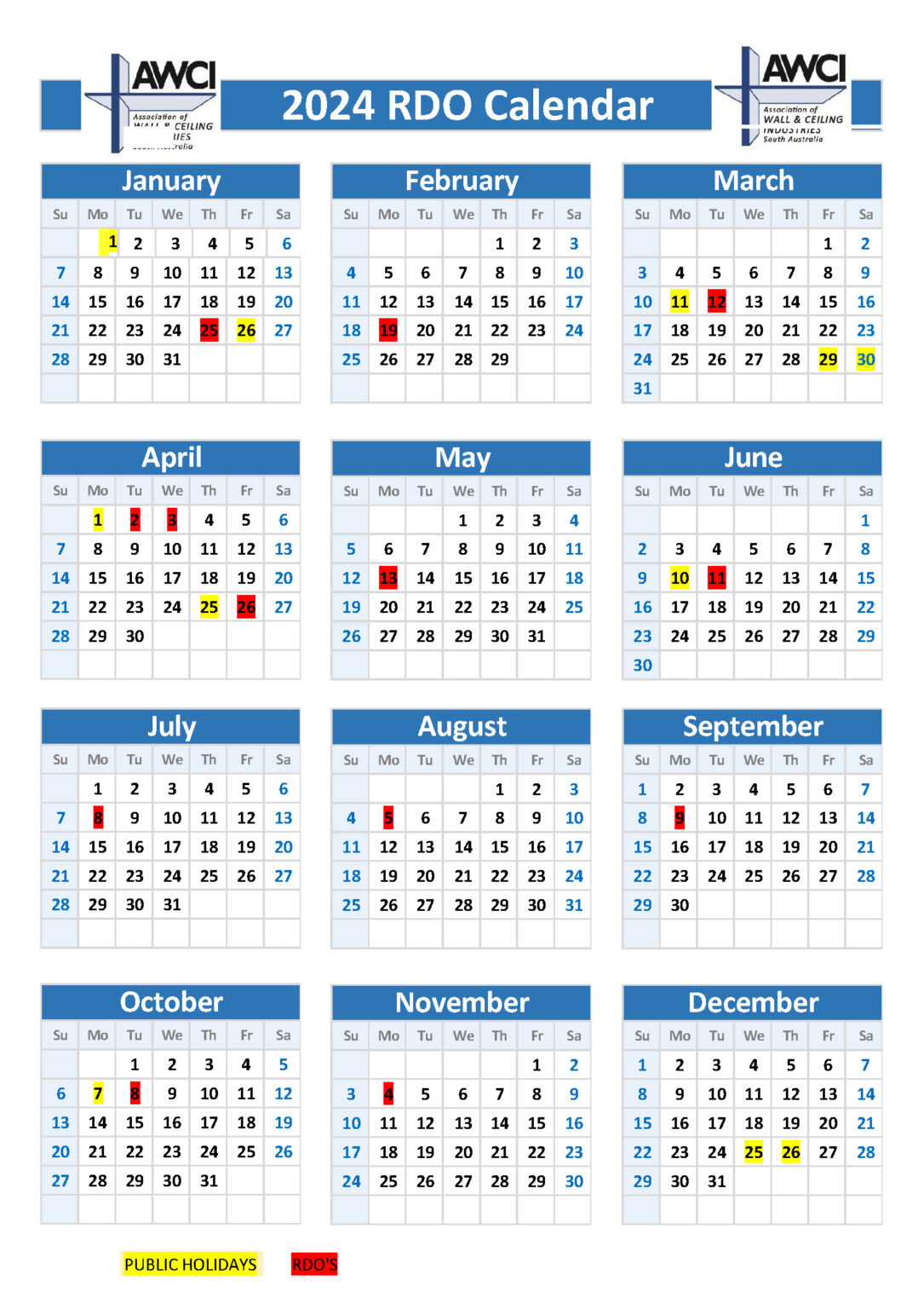 Rdo Calendar 2025 Vic Printable Pdf Download 